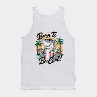 Funny Shark with Sunglasses Summer Holiday Tank Top